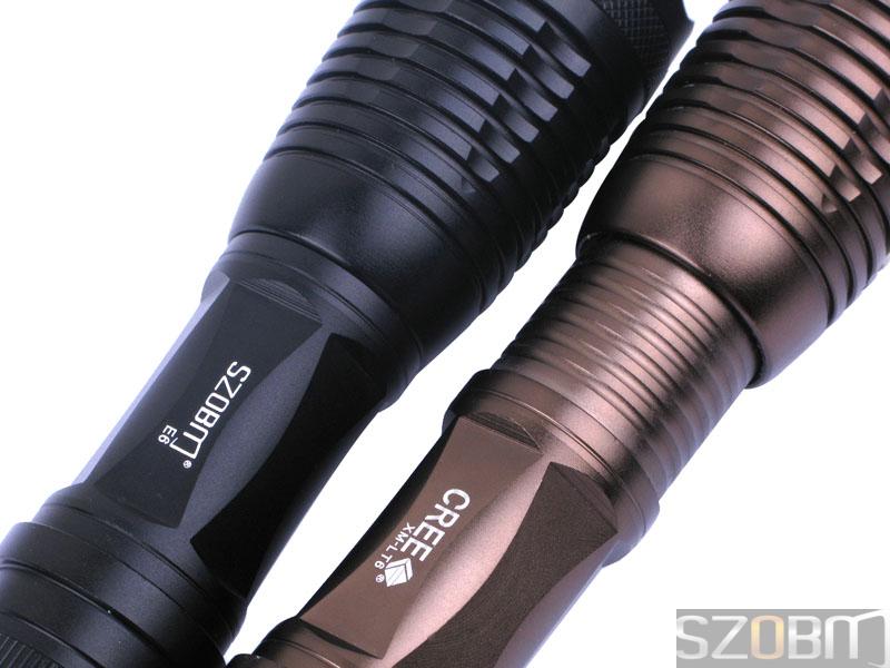 SZOBM E6 Zommable Focus CREE XM-L T6 LED Flashlight - Titanium