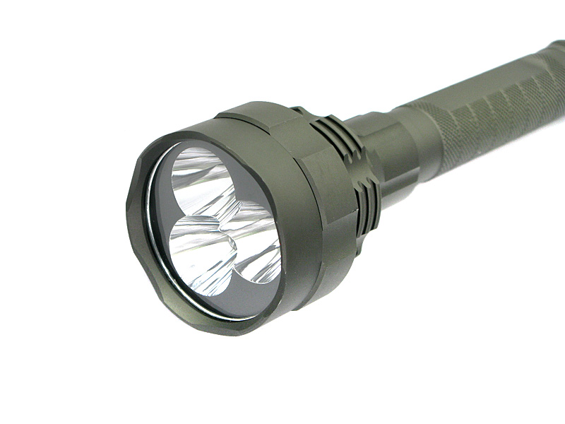 Rechargeable CREE 3xQ5 LED aluminum flashlight