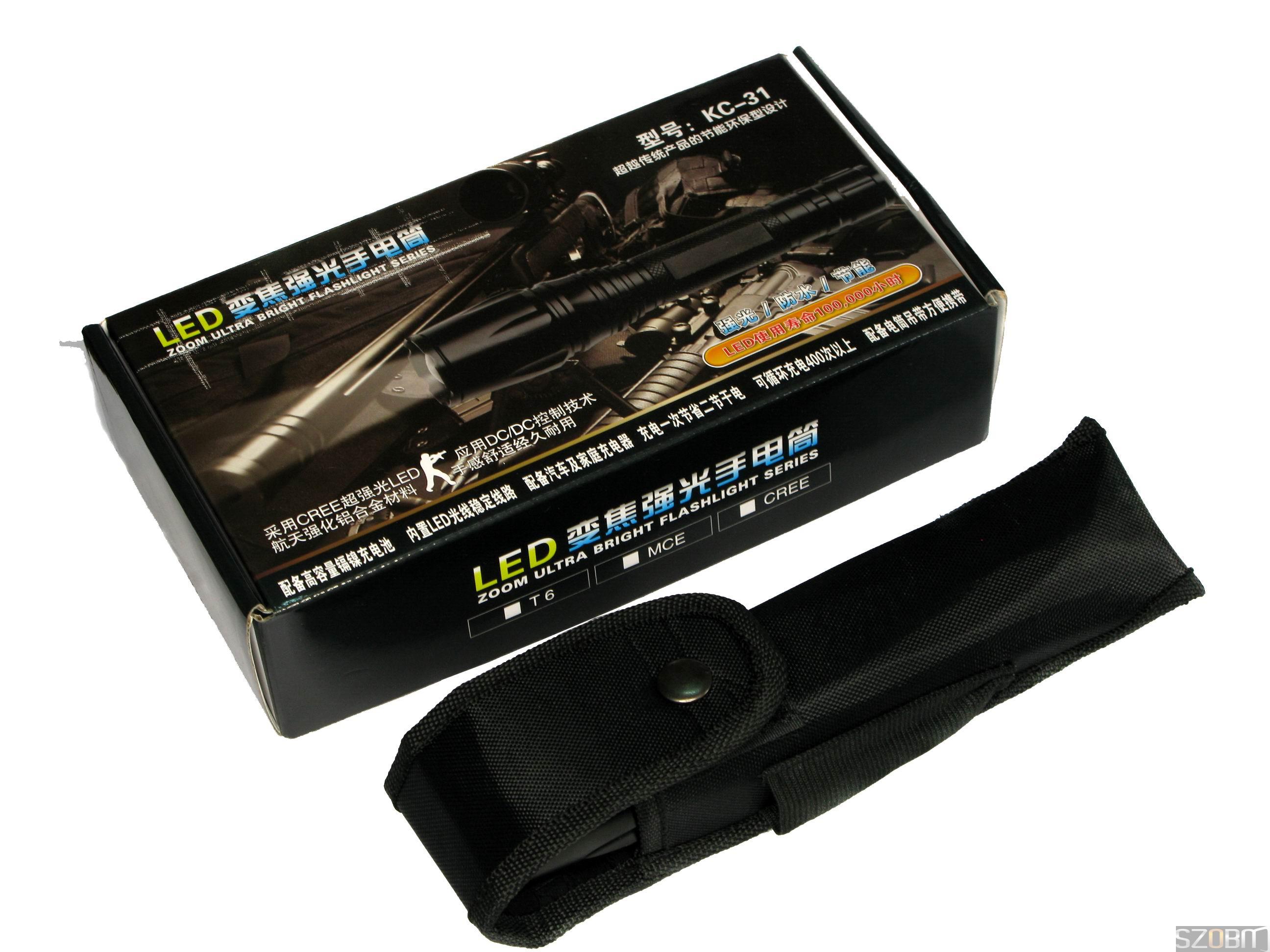 KC-31 CREE XML T6 5-Mode Zoom Ultra Bright LED Flashlight