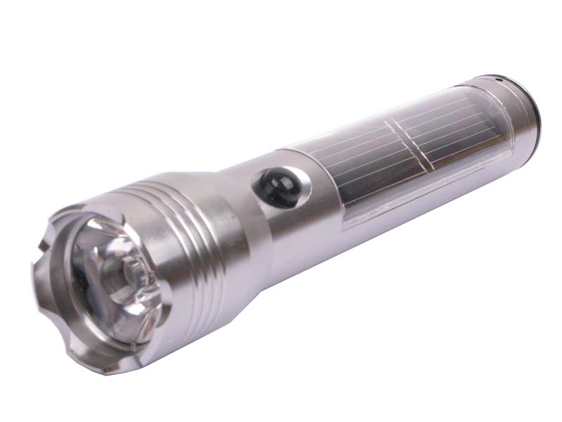 High Power Light CREE Q5 LED Rechargeable Solar Flashlight