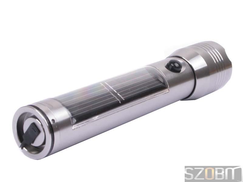 High Power Light CREE Q5 LED Rechargeable Solar Flashlight