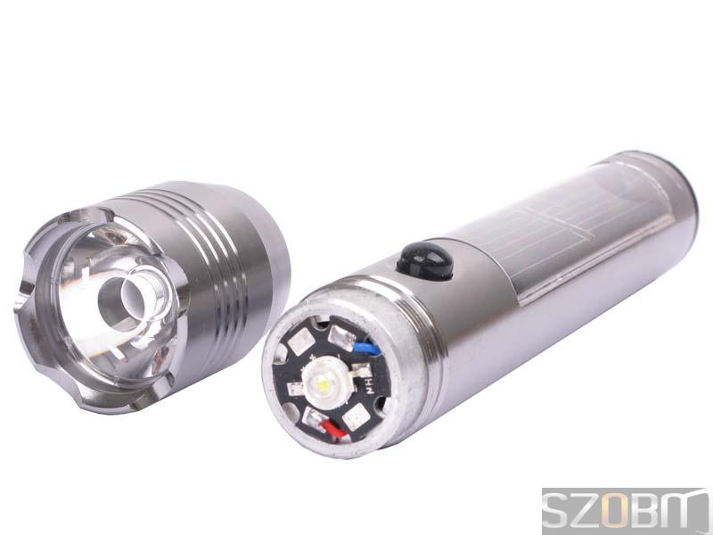 High Power Light CREE Q5 LED Rechargeable Solar Flashlight