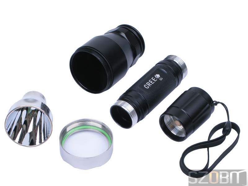 High Power CREE Q5 LED Flashlight with Steel Head
