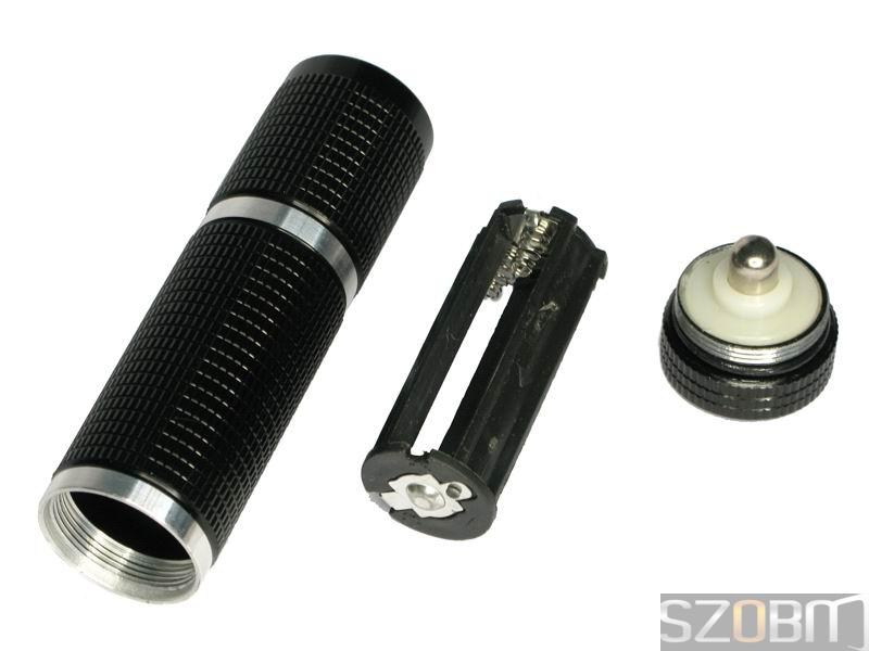 Aluminum High Power 1W LED Mini Flashlight (Black)