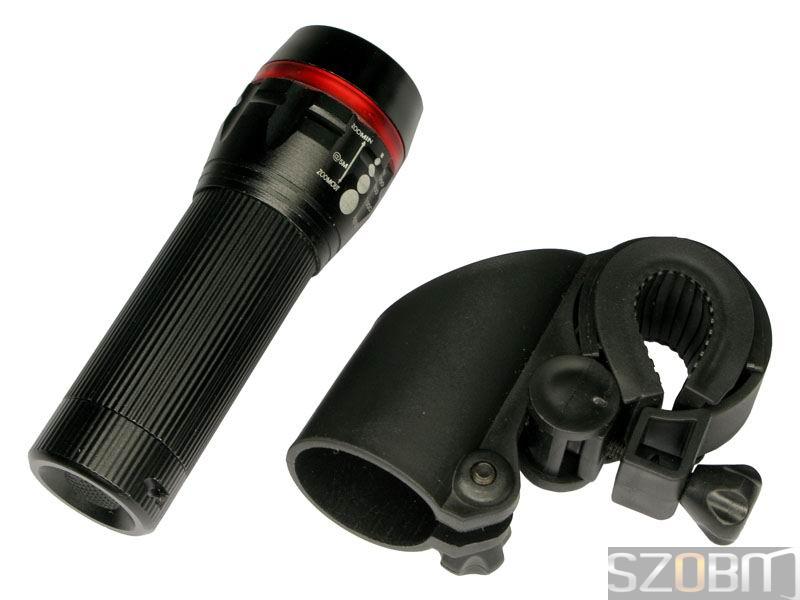 1W LED Zoom Aluminum Flashlight / LED Bicycle Torch (3 Modes)