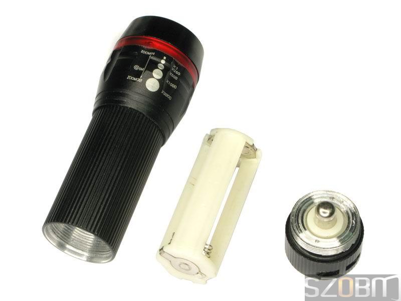1W LED Zoom Aluminum Flashlight / LED Bicycle Torch (3 Modes)