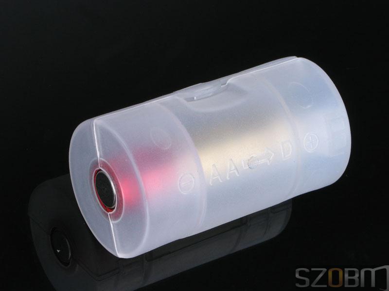 White Plastic Battery Adapter Convert AA to D