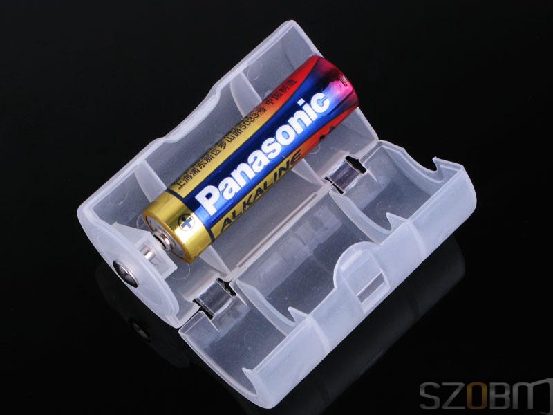 White Plastic Battery Adapter Convert AA to D
