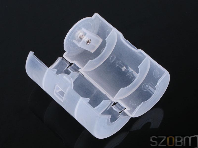 White Plastic Battery Adapter Convert AA to D