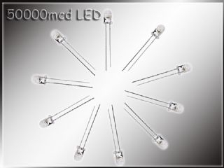 5mm 50000mcd White Light LED / 200pcs